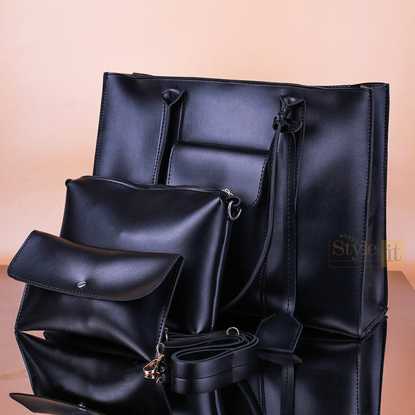 TRIPLET BLACK TOTE SET