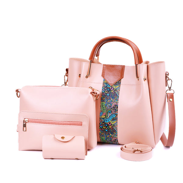 ROYAL PINK4 PCS WOMEN HANDBAG