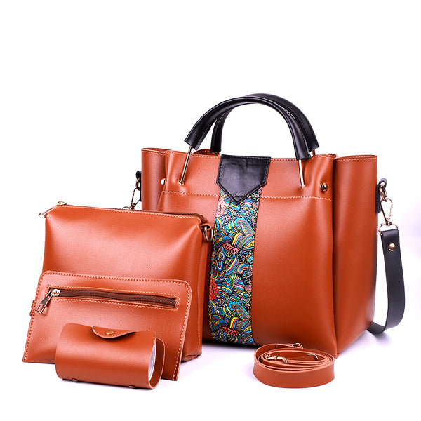 ROYAL RED 4 PCS WOMEN HANDBAG