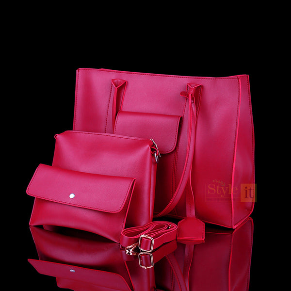 TRIPLET RED TOTE SET